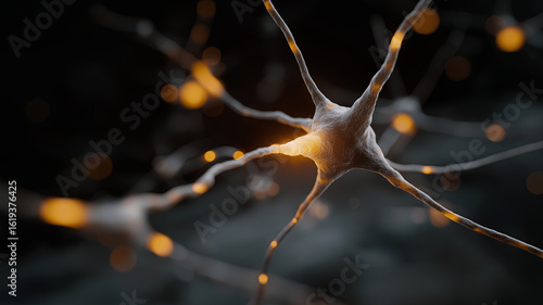 A close-up visualization of an artificial neural network, with glowing orange connections representing active synapses.