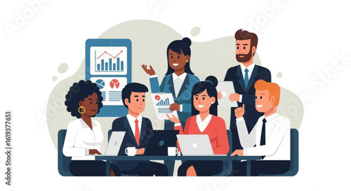 Diverse business team collaborating on a project, perfect for website banners or presentations.