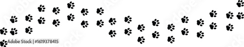 Black Paw Print Silhouette Isolated on White — Minimalist Animal Symbol for Pet Branding, Wildlife Icons, or Veterinary Designs, transparent background.Cat paw print. Paw print vector icon set