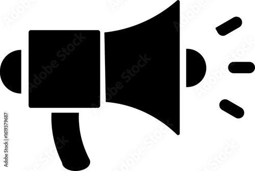 Megaphone icon silhouette, megaphone icon sketch, car horn silhouette, minimal audio symbol, minimal car horn icon vector illustration.megaphone line icon set vectors.A black megaphone silhouette icon