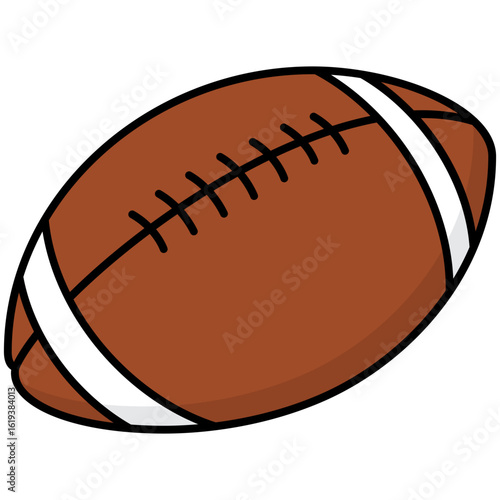 pigskin ball or rugby for gridiron football sport equipment filled outline icon