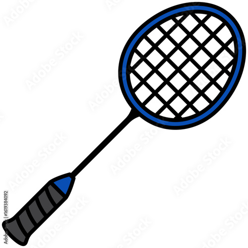 badminton racket or racquet sport equipment filled outline icon