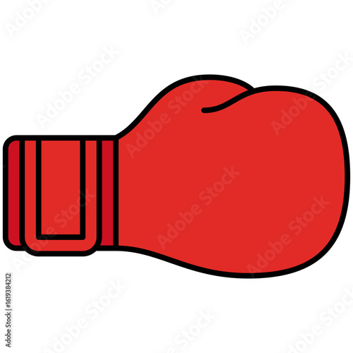 boxing gloves or punch for fighter in combat and martial art filled outline icon