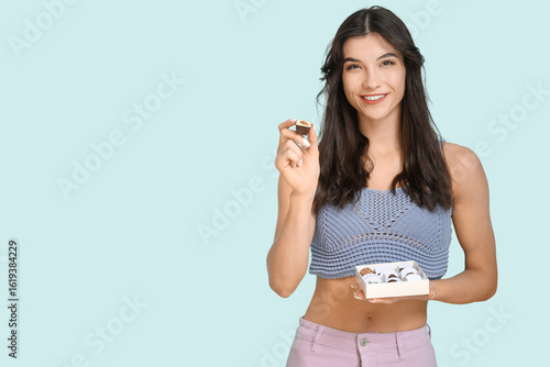 Beautiful young woman with ...