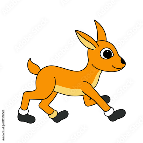 Cartoon Springbok Vector Illustration Wearing Running Shoes