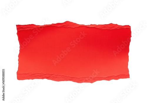 Wallpaper Mural Red torn paper piece with rough edges isolated on transparent background Torontodigital.ca