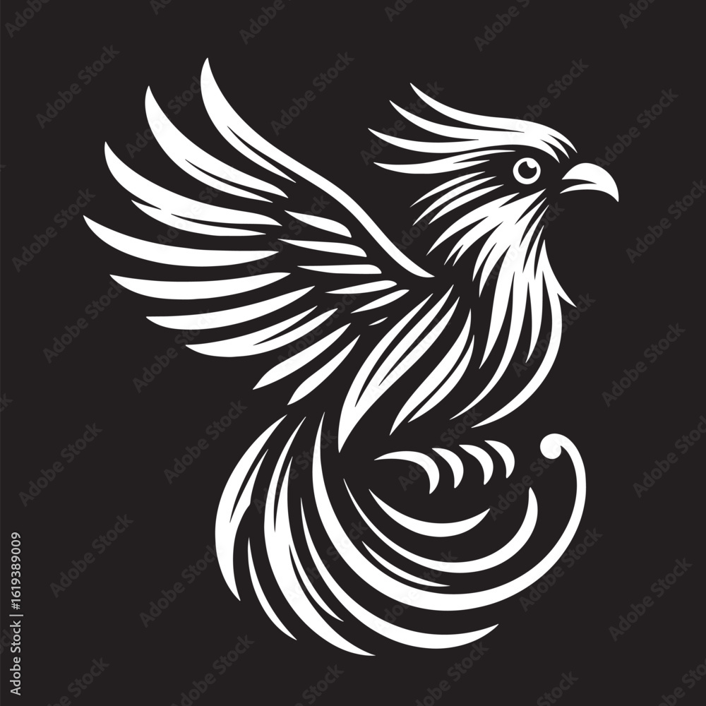 Obraz premium eagle tattoo design on black background. vector illustration eps 10