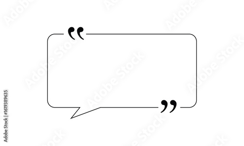 Text quote sign in flat style. Circle quotes frame icon vector . Vector illustration. EPS 10 .