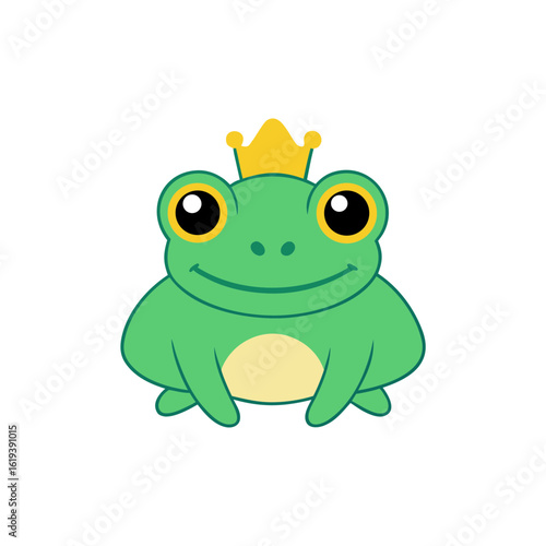 Cartoon Spring Peeper Frog Vector Illustration Wearing a Party Hat