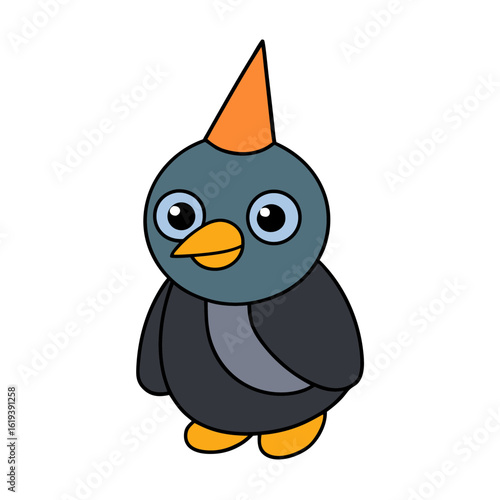 Wallpaper Mural Cartoon Auklet Vector Illustration Wearing a Party Hat Torontodigital.ca