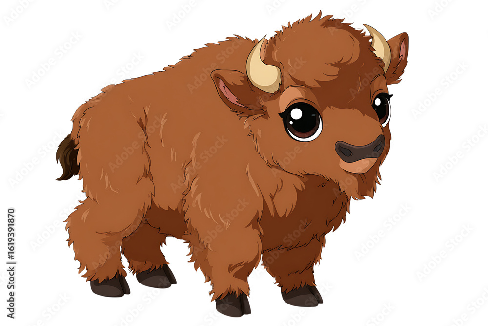 Fototapeta premium Adorable baby bison calf.