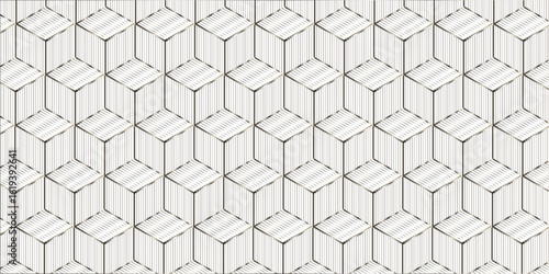 seamless geometric pattern. Abstract minimal blank cube. Modern mosaic and grid squares background. Modern technological illustration with square mesh. Digital geometric design. See L