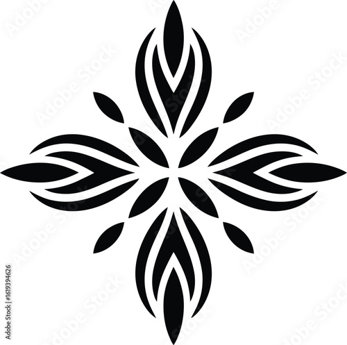 Wallpaper Mural black and white floral element Torontodigital.ca