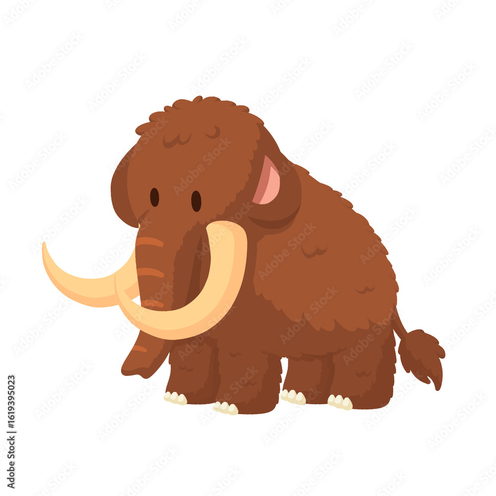 Fototapeta premium Cartoon Woolly Mammoth Illustration
