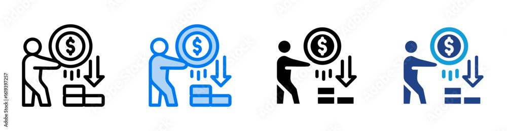 Income icon set multiple style collection Income icon set multiple style collection