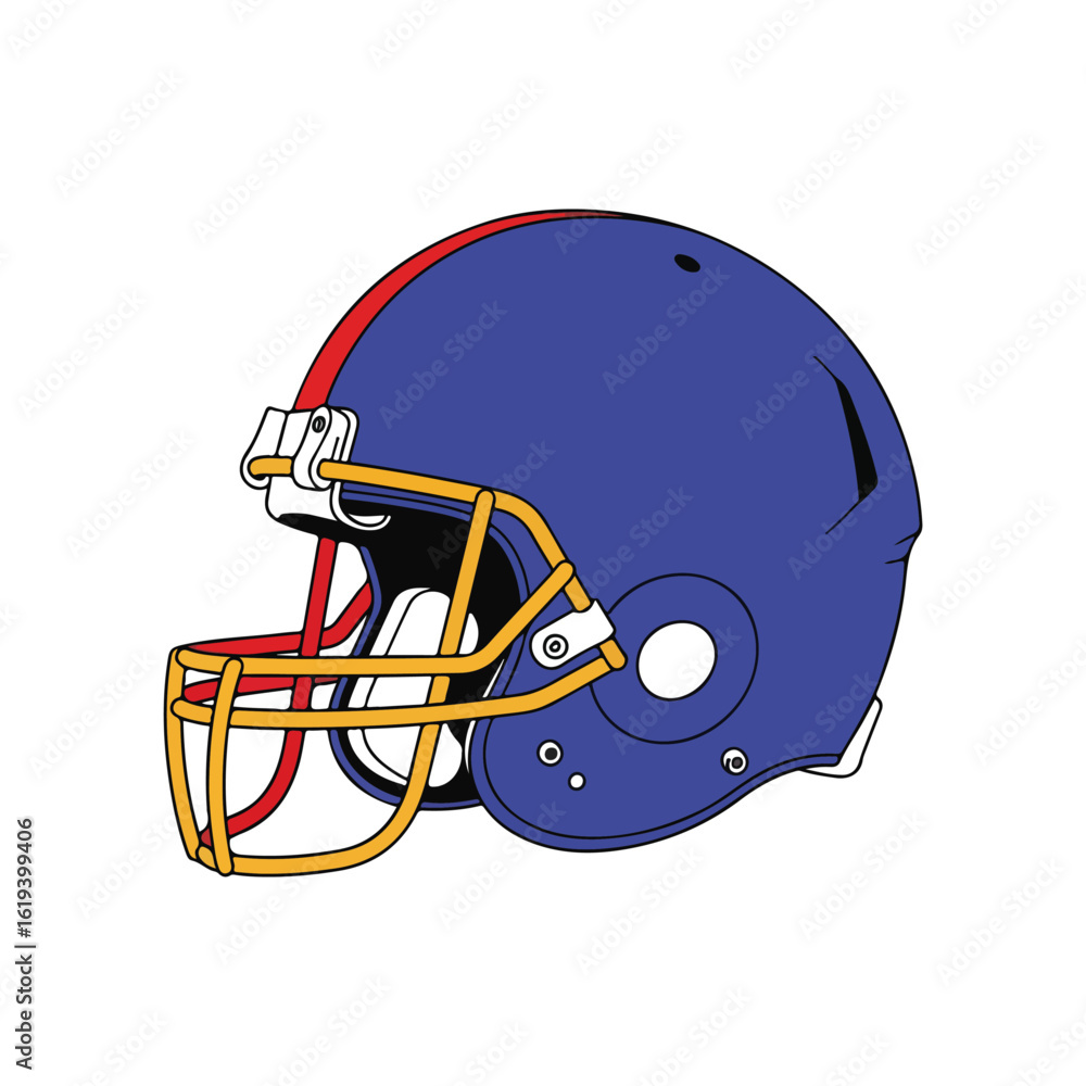 Fototapeta premium American Football Helmet Illustration on White Background