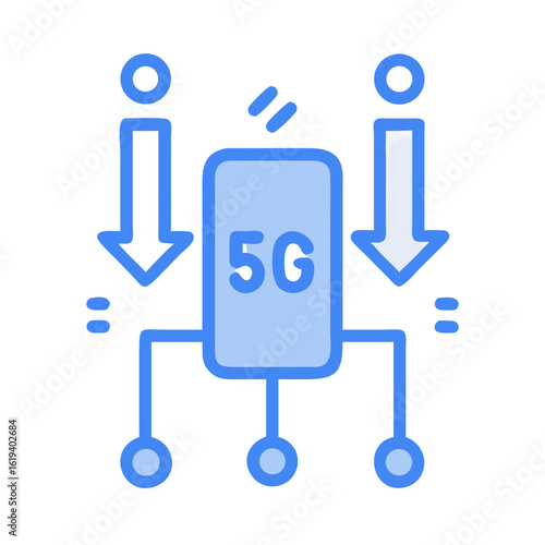 5G network technology vector icon in modern flat style