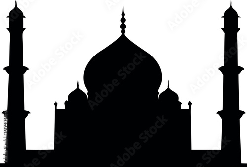 mosque silhouette vector, islamic mosque black vector, mosque symbol