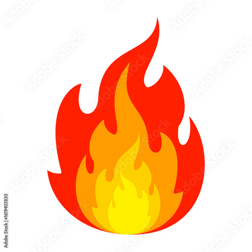 Fire emoji vector symbol sign in flat style. vector illustration of flame