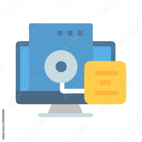 Simple computer display and paper for work or study