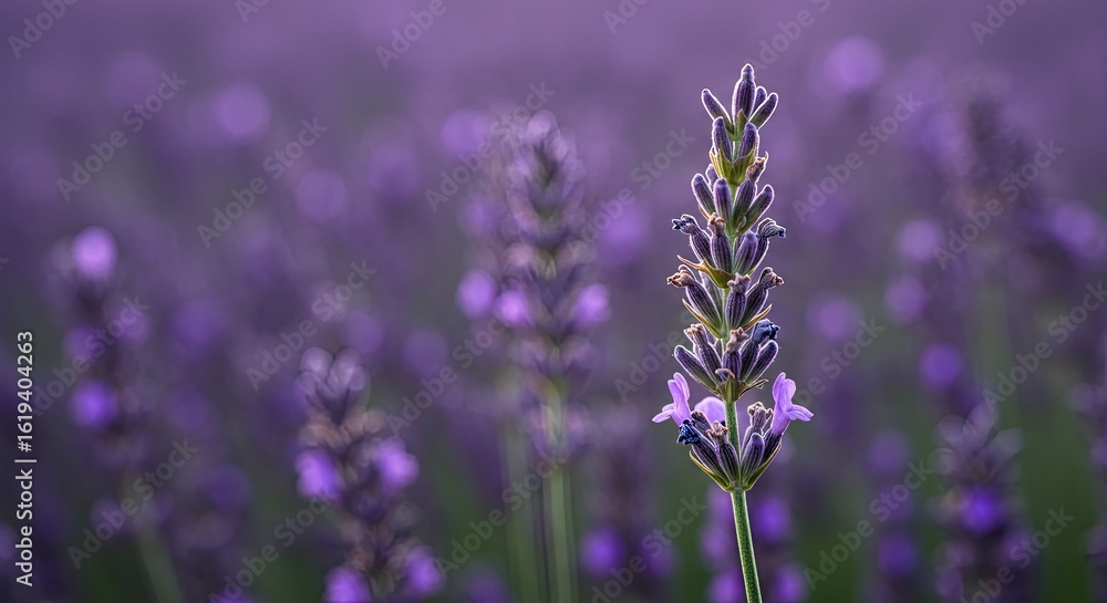 Obraz premium Lush lavender field, soft focus