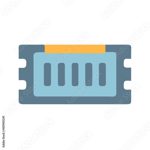 Stylized computer memory stick icon on black background