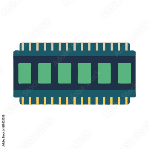 Stylized Random Access Memory (RAM) on a black background