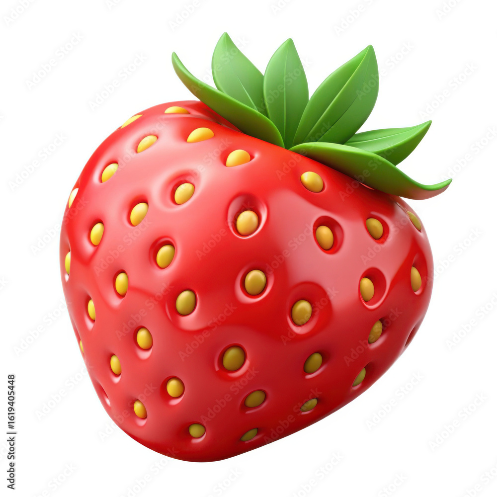Obraz premium 3d realistic strawberry isolated on transparent background