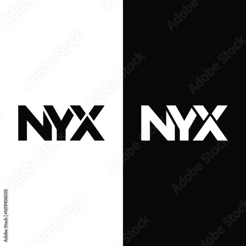 Letter NYX logo design Stock Vector.
