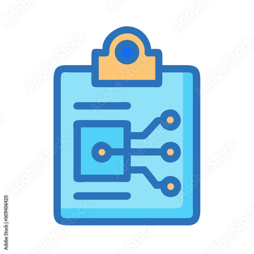 Clipboard with Circuit Diagram for Technology and Data Management