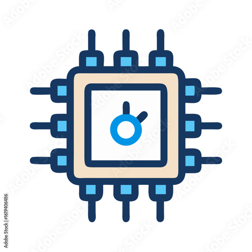 Digital Chip Icon Representing Artificial Intelligence Technology Integration