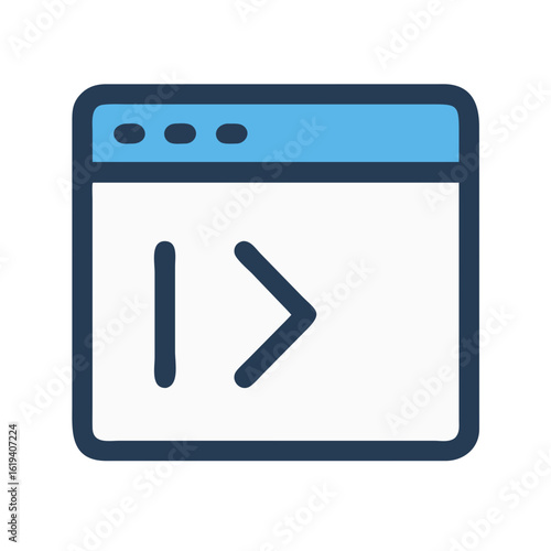 Web browser coding symbol icon for software development process