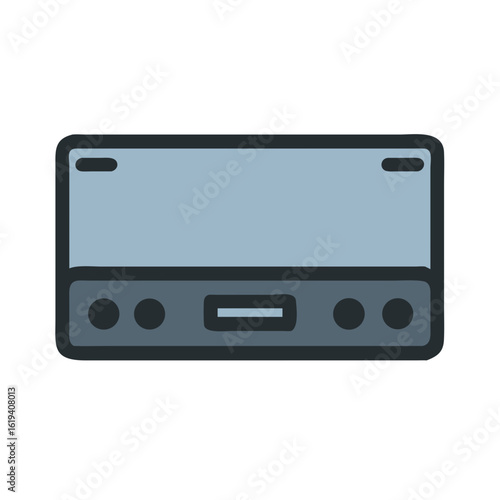 Stylized vector drawing of a computer server on black