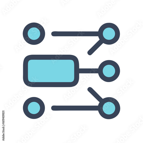 Network graph stock image with nodes and connections on black