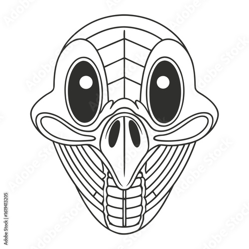 mallard skeleton black head silhouette vector 