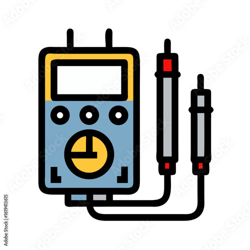 Digital Multimeter with Probes on a Black Background