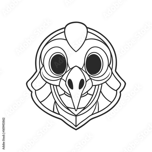 partridge skeleton black head silhouette vector 