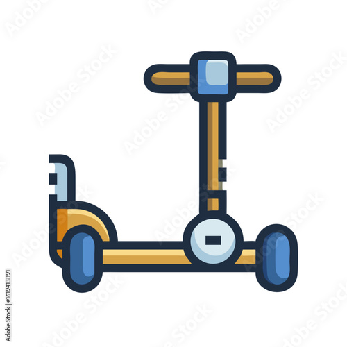 Isolated scooter illustration on black background for minimalist design