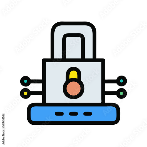 Stylized digital padlock icon representing data security concept