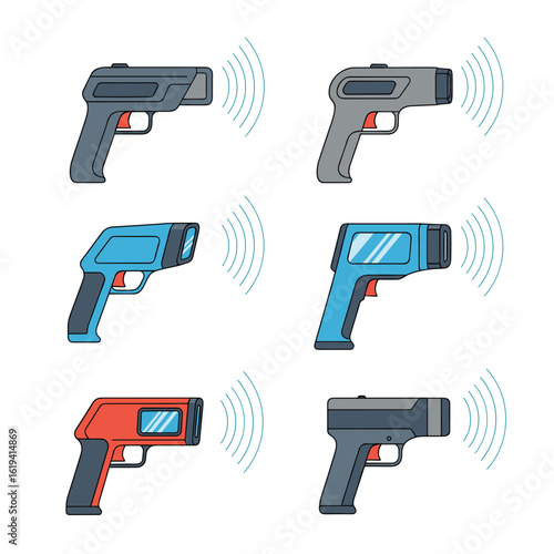 Measuring temperature accurately with non contact digital infrared thermometers in various colors