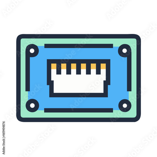 Isolated ethernet port illustration against a black background