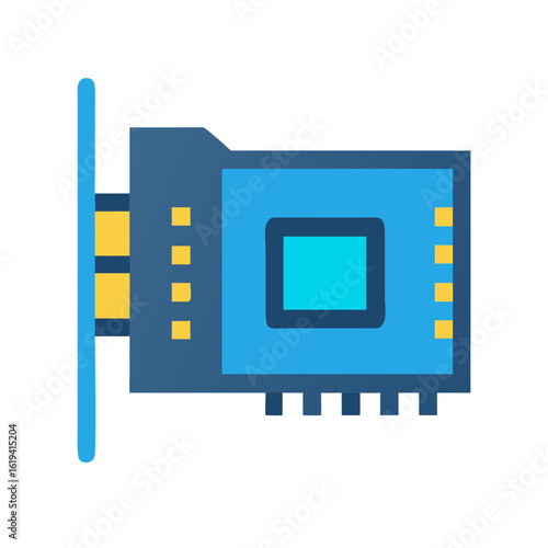 Flat design of graphics card for computer technology
