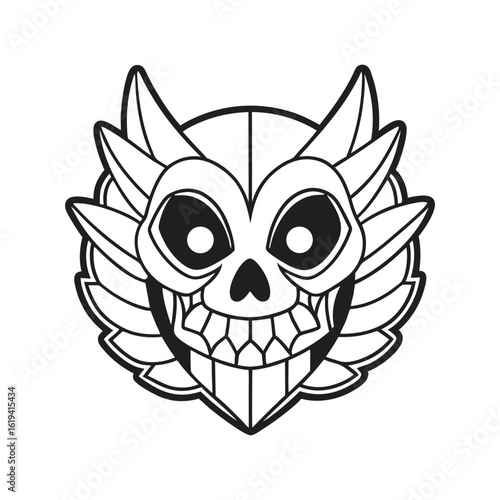 swift skeleton black head silhouette vector 