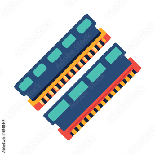 Two computer RAM modules on a black background