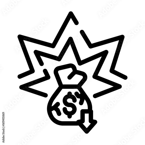 bankruptcy Line Icon