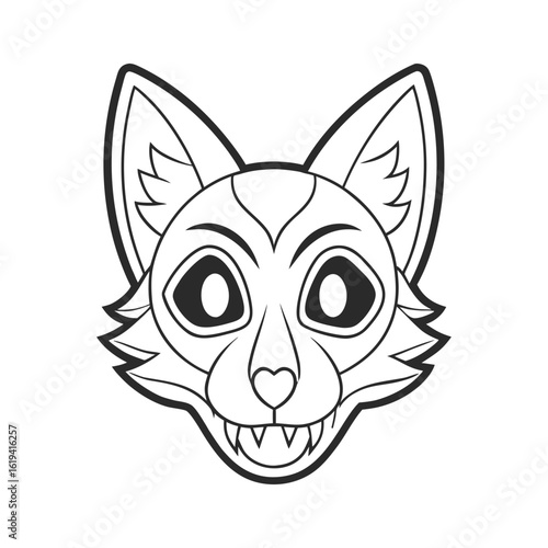 skeleton fox black head