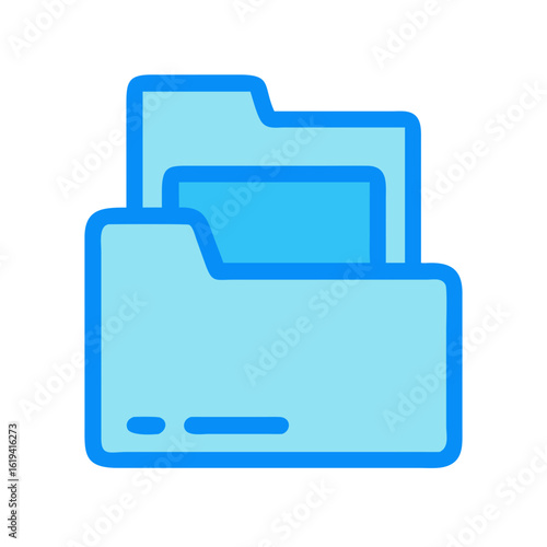 Blue data folder icon for file organization and storage