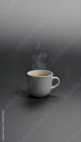 Wallpaper Mural A minimalist shot of a single espresso cup on a matte black background with dramatic lighting, modern and elegant style Torontodigital.ca