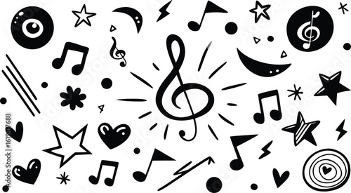 seamless pattern with musical notes