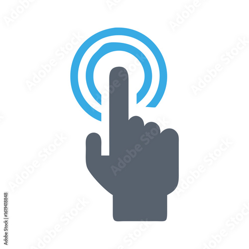 Flat design hand touching a target on a black background